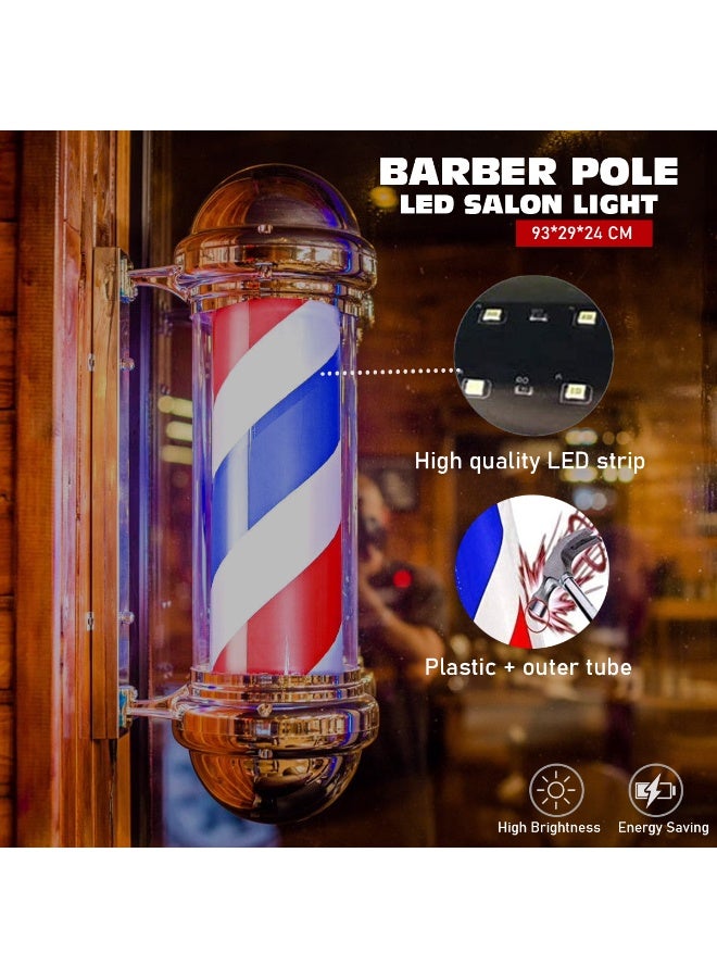 Classic Barber Pole LED Salon Light with Rotating Cylinder | High Brightness Energy Saving | Acrylic Tube | Wall Mounted | 93×29×24 cm - Image 4